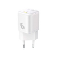 Φορτιστής Ταξιδιού Baseus PicoGo GaN Wall Charger 1xUSB-C 45W White (P10176800213-00)