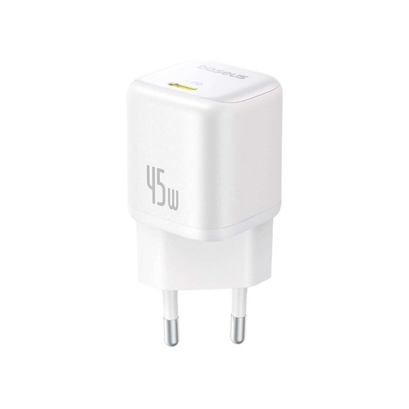 Φορτιστής Ταξιδιού Baseus PicoGo GaN Wall Charger 1xUSB-C 45W White (P10176800213-00)