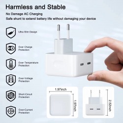 Φορτιστής Ταξιδίου Apple Dual USB-C  Port Power Adapter 35W (Original Bulk) White