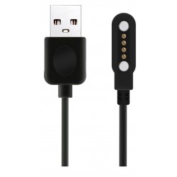 Ασυρματος Φορτιστής W67 Smartwatch Universal with 2x Magnets & 4x Pin Cord Wireless Charger Black
