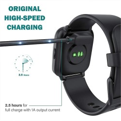 Ασυρματος Φορτιστής W67 Smartwatch Universal with 2x Magnets & 4x Pin Cord Wireless Charger Black