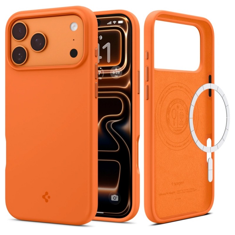 Θήκη Spigen Silicone Fit Mag Magsafe Cover For iPhone 17 Pro (6.3") Cosmic Orange (ACS11379)