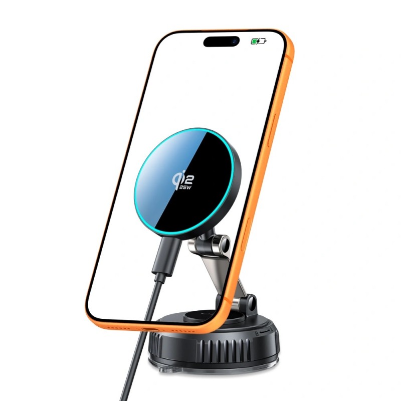 Βάση Αυτοκινήτου Tech-Protect V8 Magnet Magsafe Windshield & Dashboard Car Mount Wireless Charger Qi2.2 25W Black