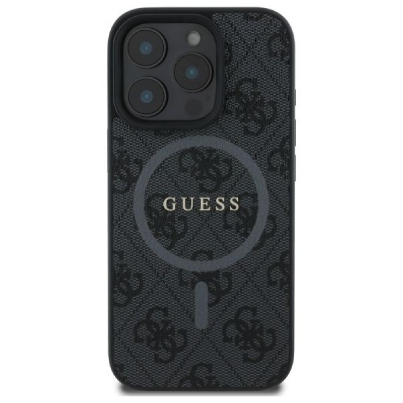 Θήκη Guess PU 4G Ring Classic Logo with Magsafe Case Apple iPhone 16 Pro Max (6.9") Black