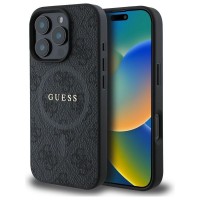 Θήκη Guess PU 4G Ring Classic Logo with Magsafe Case Apple iPhone 16 Pro Max (6.9") Black
