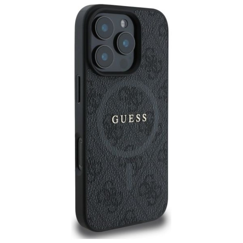 Θήκη Guess PU 4G Ring Classic Logo with Magsafe Case Apple iPhone 16 Pro Max (6.9") Black