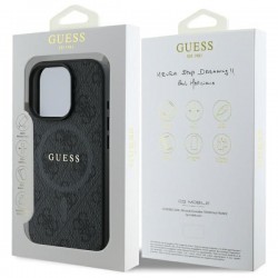 Θήκη Guess PU 4G Ring Classic Logo with Magsafe Case Apple iPhone 16 Pro Max (6.9") Black