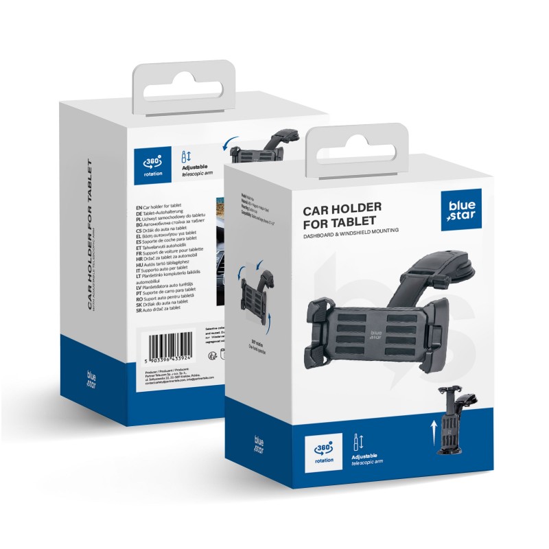 Βάση Αυτοκινήτου Blue Star Max Wide with Lock System Car Holder for Tablet 4,7-14" Windshield Black