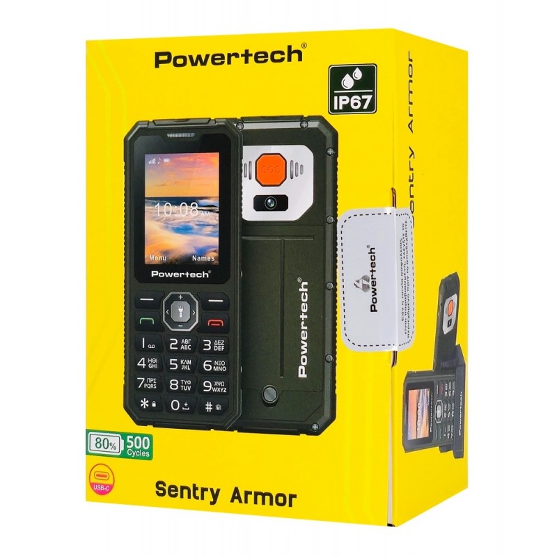 Powertech Sentry Armor PTM-41 4G Dual SIM , SOS Call IP67 Black