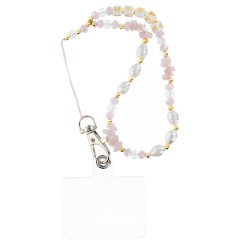  Λουράκι Λαιμού/Χειρός στήριξης Θήκης Happy Phone Lanyard, Phone Pendant Cord Length 44cm Lite Pink