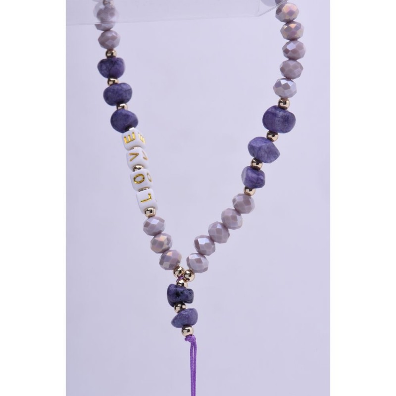  Λουράκι Λαιμού/Χειρός στήριξης Θήκης Love Phone Lanyard, Phone Pendant Cord Length 44cm Purple