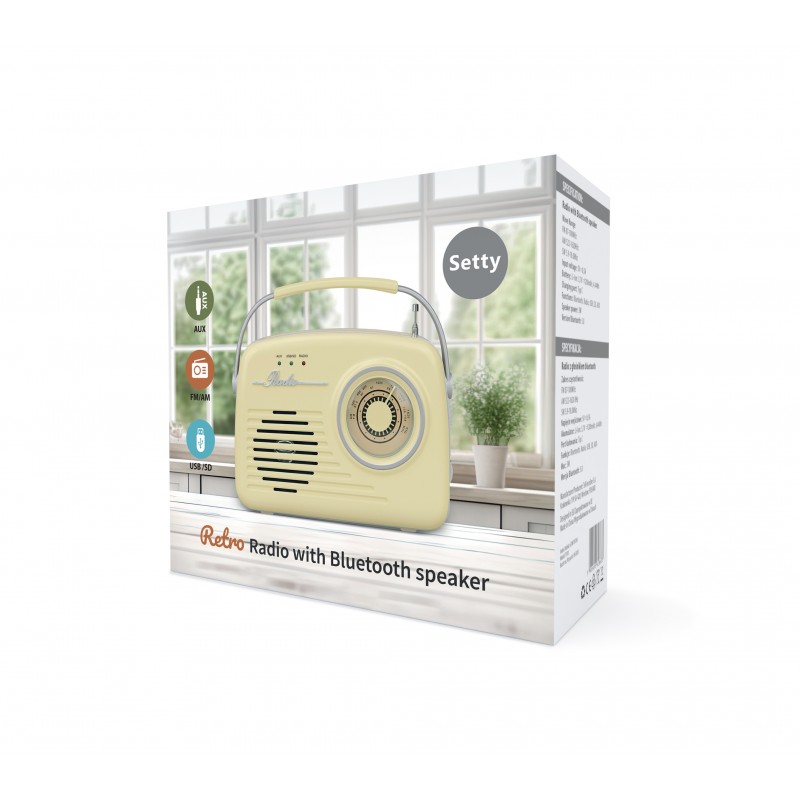 Setty Radio Retro P350 with Bluetooth Speaker Beige