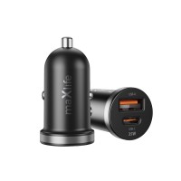 Φορτιστής Αυτοκινήτου Maxlife MXCC-05 1x USB-C & 1x USB-A Car Charger 35W Black