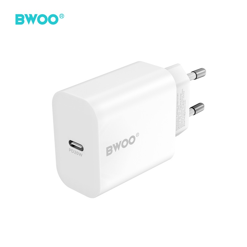 Φορτιστής BWOO Wall Charger CDA233 1x USB-C + Cable USB-C to Lightning 20W White
