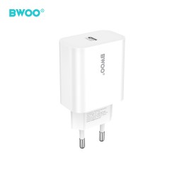 Φορτιστής BWOO Wall Charger CDA233 1x USB-C + Cable USB-C to Lightning 20W White