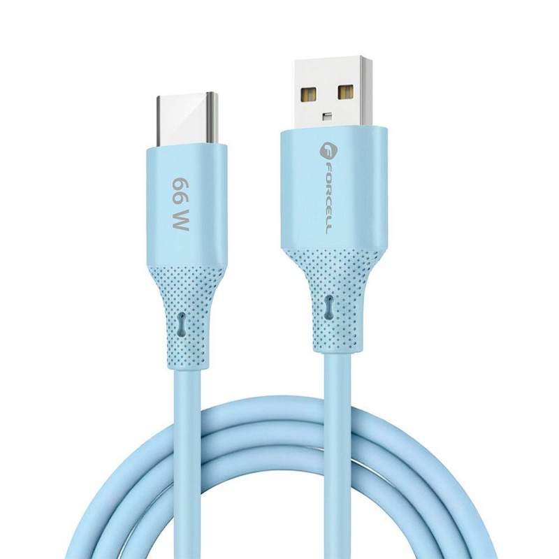 Καλώδιο Data Forcell F-Energy C342 Silicone Fast Charging Cable USB-A to USB-C 66W 1m Blue