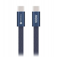 Καλώδιο Data Forcell F-Energy CCFN23 Cafule Flat Fast Charging Cable USB-C to USB-C 100W 1,2m Dark Blue