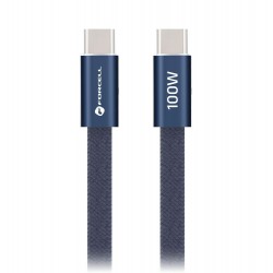 Καλώδιο Data Forcell F-Energy CCFN23 Cafule Flat Fast Charging Cable USB-C to USB-C 100W 1,2m Dark Blue
