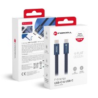 Καλώδιο Data Forcell F-Energy CCFN23 Cafule Flat Fast Charging Cable USB-C to USB-C 100W 1,2m Dark Blue
