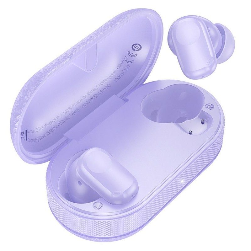 Ακουστικά Bluetooth Hoco EQ19 Wirelles Earphones TWS Purple