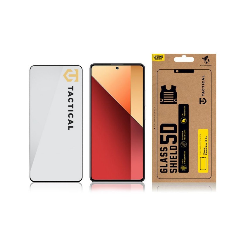 Γυαλί Προστασίας Tactical Glass Xiaomi Redmi Note 13 Pro 4G/5G/Poco X6 5G Tempered Glass 5D Full Glue 9H Full Screen Cover AntiCrash / AntiShock Black