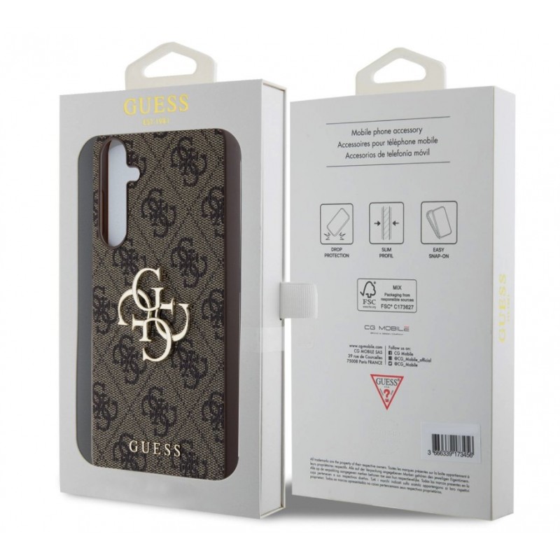 Θήκη Guess PU 4G Metal Logo Case for Samsung Galaxy A55 5G SM-A556 Brown