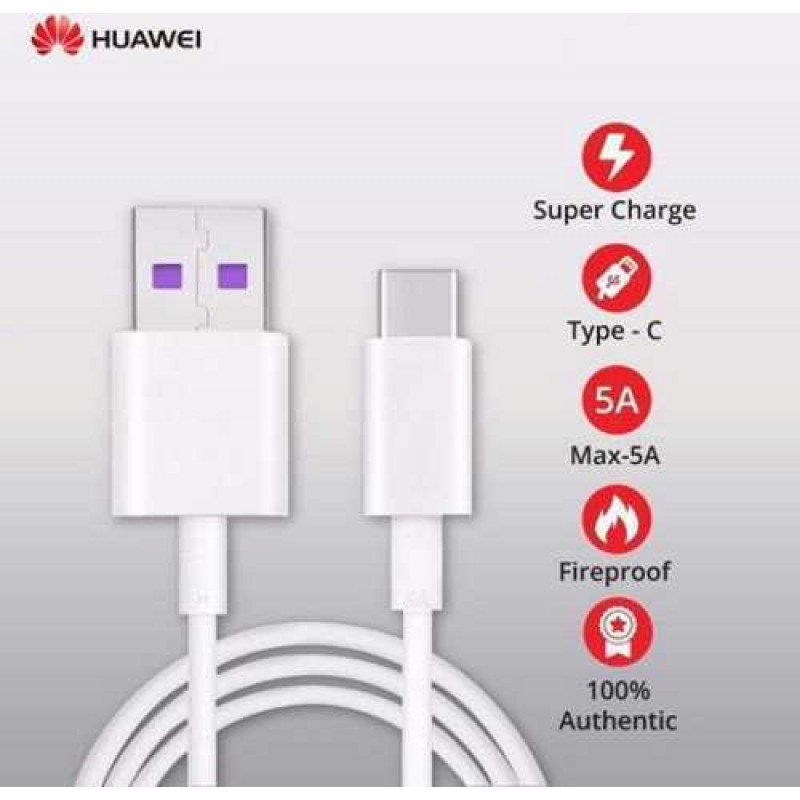 Καλώδιο Data Huawei AP71 Quick Charger 5A USB USB-A to USB-C 1m White (Original Bulk) 