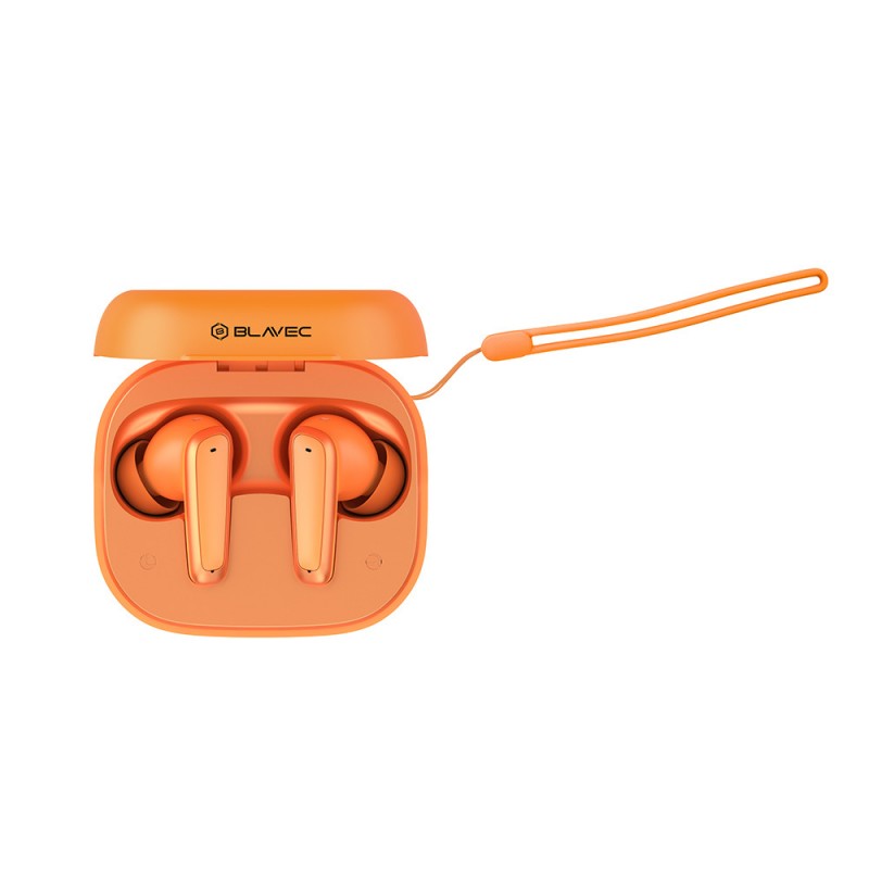 Ακουστικά Bluetooth Blavec TWS Earphones BW-07 Live with LCD Display (BW07L-O) Orange