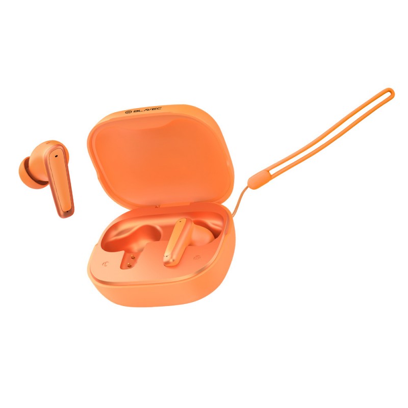 Ακουστικά Bluetooth Blavec TWS Earphones BW-07 Live with LCD Display (BW07L-O) Orange