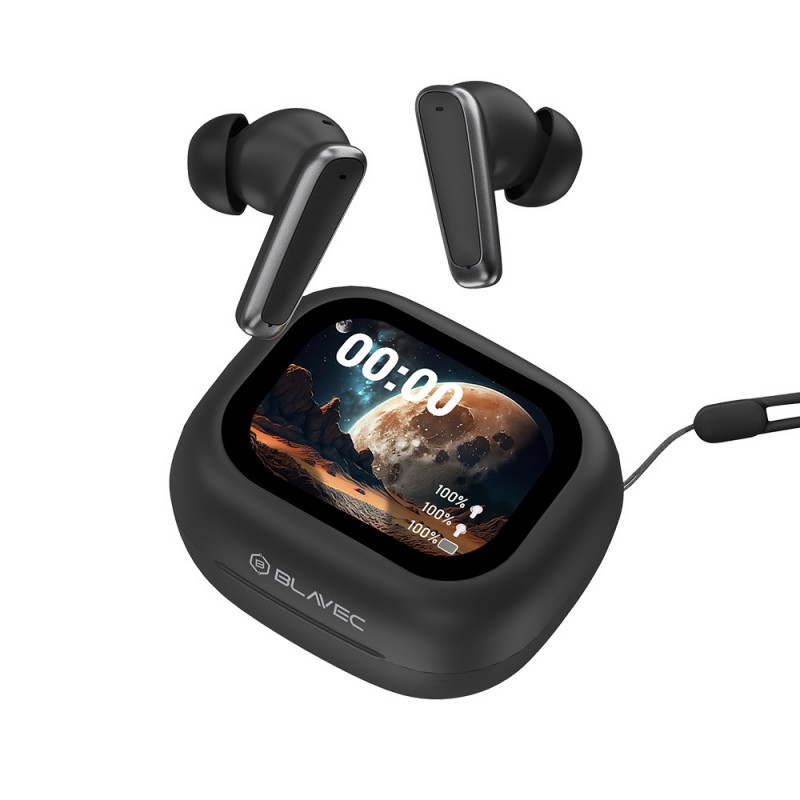 Ακουστικά Bluetooth Blavec TWS Earphones BW-07 Live with LCD Display (BW07L-B) Black