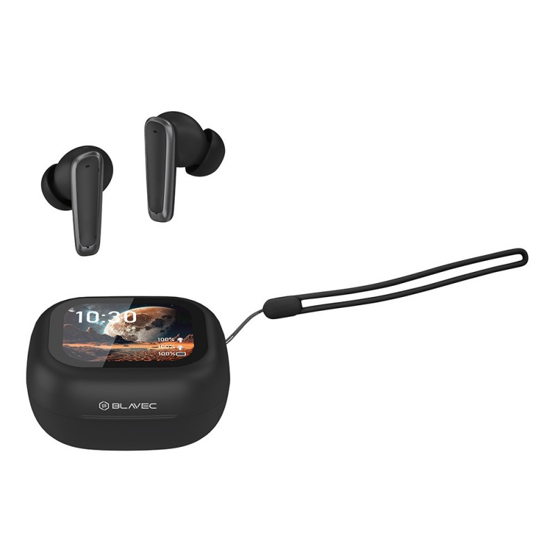 Ακουστικά Bluetooth Blavec TWS Earphones BW-07 Live with LCD Display (BW07L-B) Black