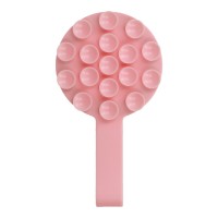 Βάση Στήριξης με Βεντούζα Silicone Suction Phone Holder Magnetic with Ring MSH9 Light Pink