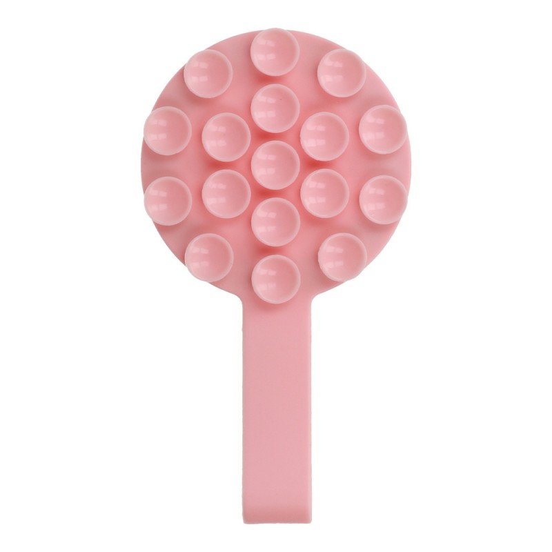 Βάση Στήριξης με Βεντούζα Silicone Suction Phone Holder Magnetic with Ring MSH9 Light Pink