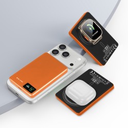 Εξωτερική Μπαταρία Blavec Powerbank 10000mAh BJ-03 Slim 13,5mm - Type C - 22,5W Magnetic Magsafe 3 in 1 (PBBJ03-MC10O) Orange Aluminium