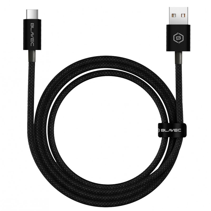 Καλώδιο Blavec Fast Charging Cable Candy Braided - USB-A to USB-C - PD 60W 3A 3m (CCA-UC3B30) Black