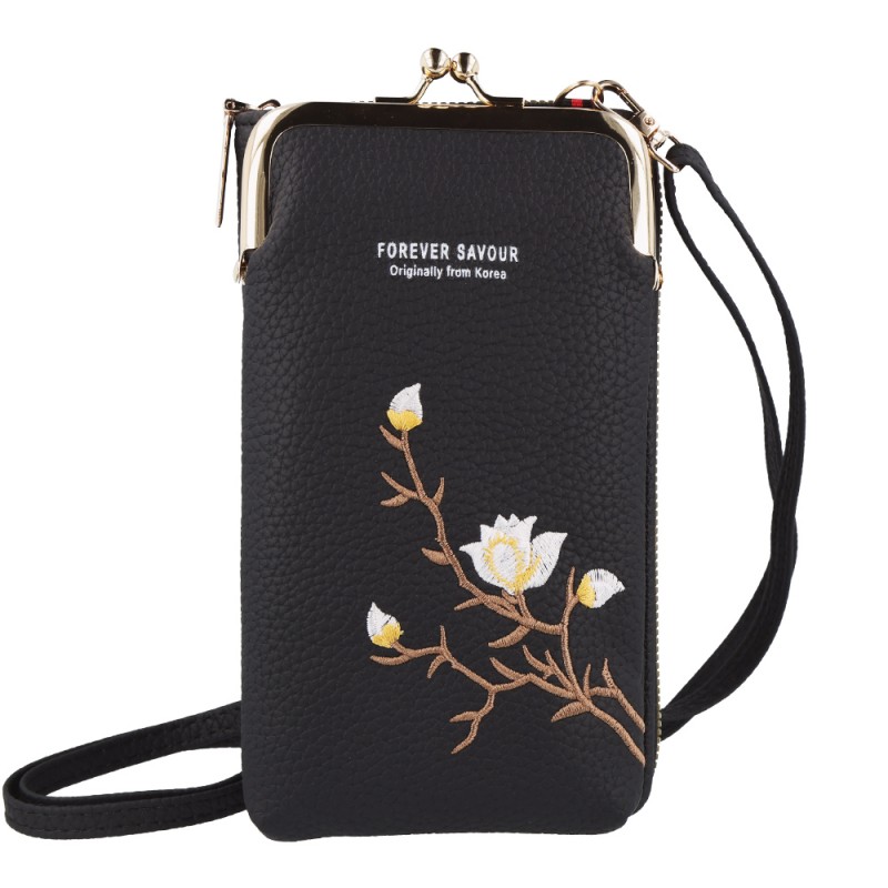 Τσάντα Crossbody Knitted Phone Bag GCW17 Black