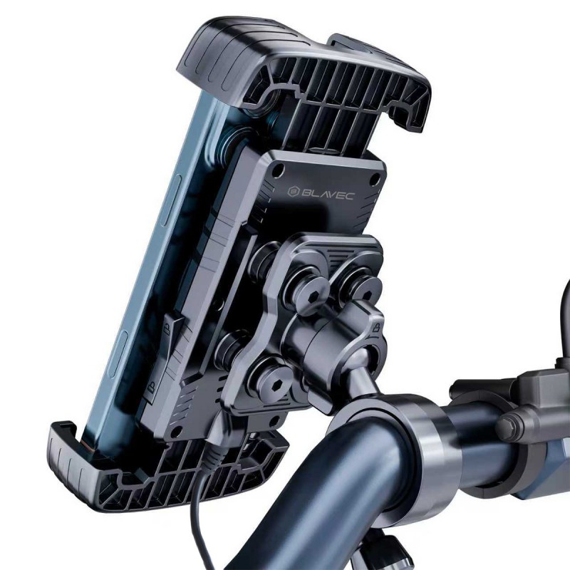 Βάση Μηχανής/Ποδηλάτου Blavec Bike Holder BVC-01 Velo to Handlebar Induction Charging & Shock Absorbtion (BVC01-ICSAHB) Black 