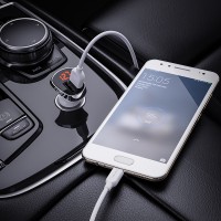 Φορτιστής Αυτοκινήτου Borofone Car Charger BZ15 Auspicious 2x USB-A with USB-A to Micro USB Cable 1m White