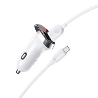 Φορτιστής Αυτοκινήτου Borofone Car Charger BZ15 Auspicious 2x USB-A with USB-A to Micro USB Cable 1m White