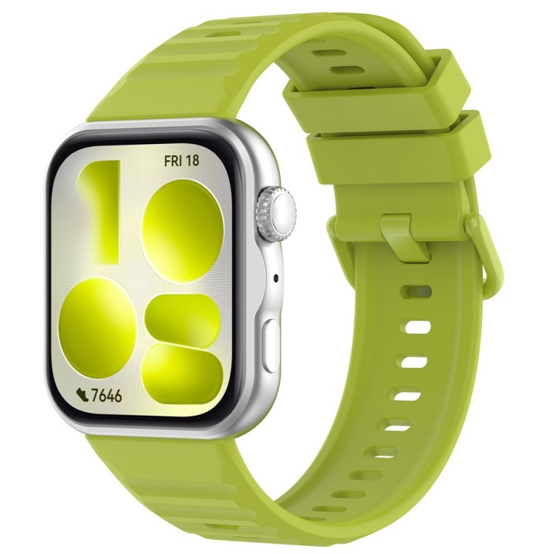 Ανταλλακτικό λουράκι with Colourful Buckle QuickFit Huawei Watch Fit 3 / 4 / 4 Pro / 5 / 5 Pro Silicone Green