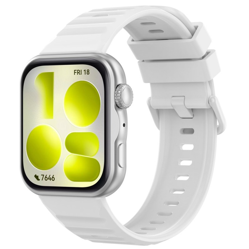 Ανταλλακτικό λουράκι with Colourful Buckle QuickFit Huawei Watch Fit 3 / 4 / 4 Pro / 5 / 5 Pro Silicone White