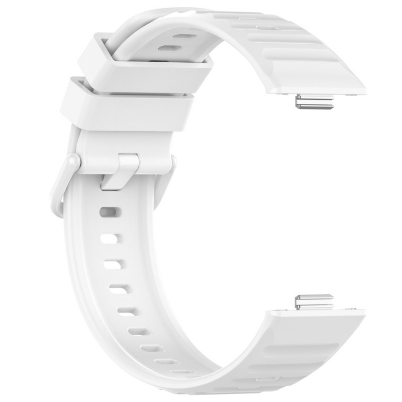 Ανταλλακτικό λουράκι with Colourful Buckle QuickFit Huawei Watch Fit 3 / 4 / 4 Pro / 5 / 5 Pro Silicone White