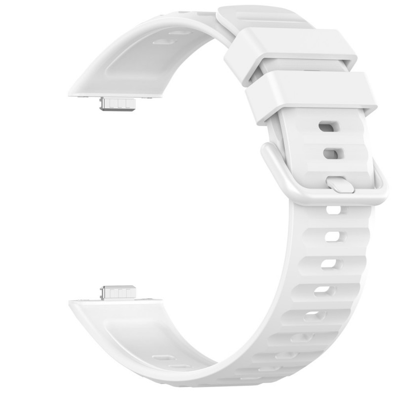 Ανταλλακτικό λουράκι with Colourful Buckle QuickFit Huawei Watch Fit 3 / 4 / 4 Pro / 5 / 5 Pro Silicone White