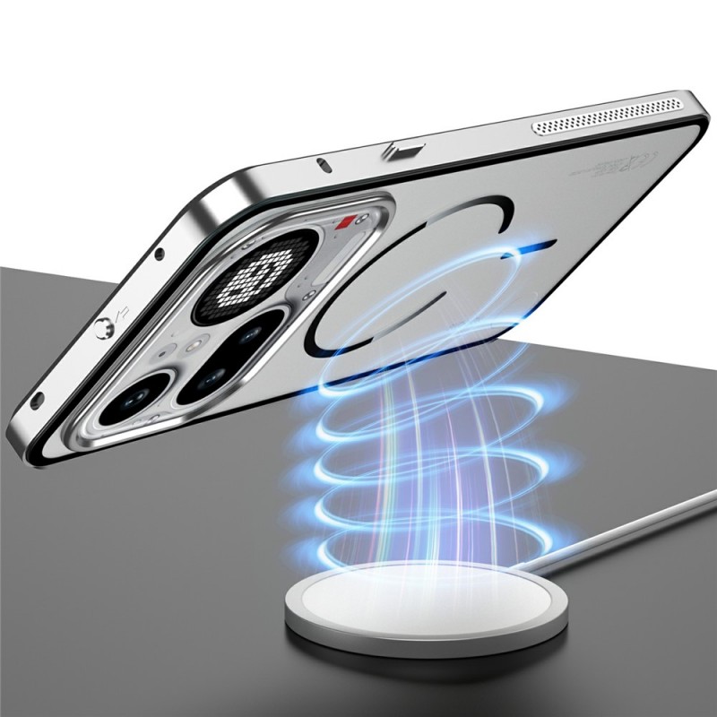 Θήκη Frosted Metal Frame Magsafe Cover Nothing Phone 4A Pro Silver