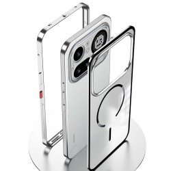 Θήκη Frosted Metal Frame Magsafe Cover Nothing Phone 4A Pro Silver
