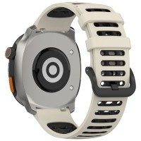 Ανταλλακτικό λουράκι Silicone Dual Color Watchband with Colourful Buckle για Samsung Galaxy Watch5 (40mm & 42mm)/Watch4 (40mm & 44mm)/ Watch4 Classic (42mm & 46mm)/ Watch3(41mm)/Active 2(40/44mm) (20mm)  Beige/Black