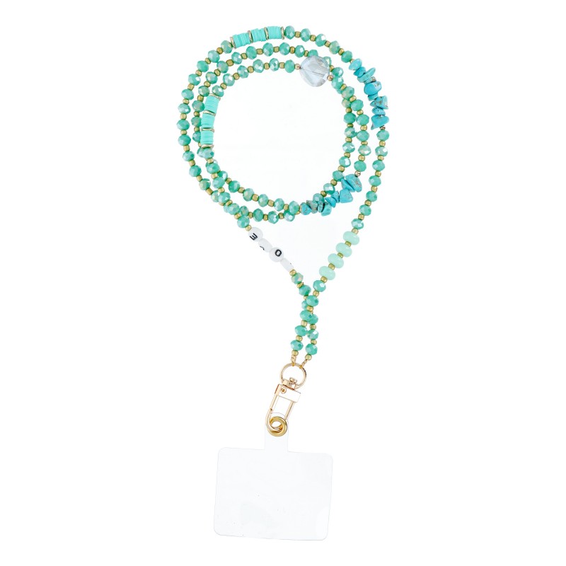  Λουράκι Λαιμού στήριξης Θήκης Stone Phone Lanyard, Phone Pendant with Adjustable Length / Cord Length 82cm Turquoise