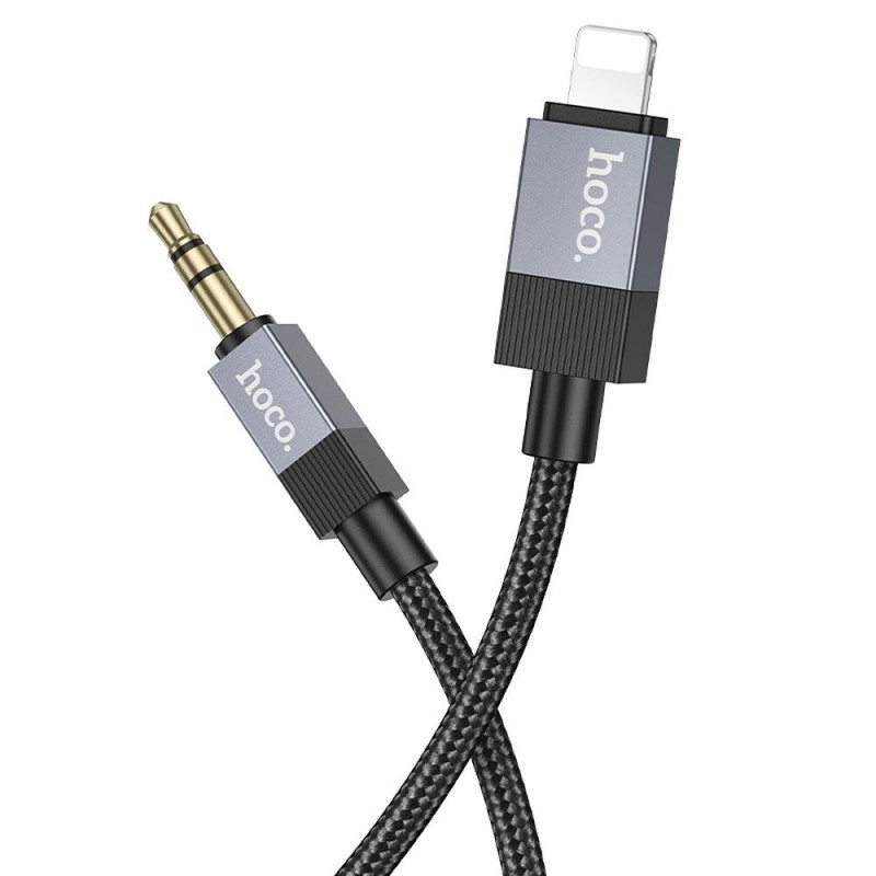 Καλώδιο Data Hoco UPA32A Charging Data Cable AUX Jack 3,5 mm to Lighnting 1m Black