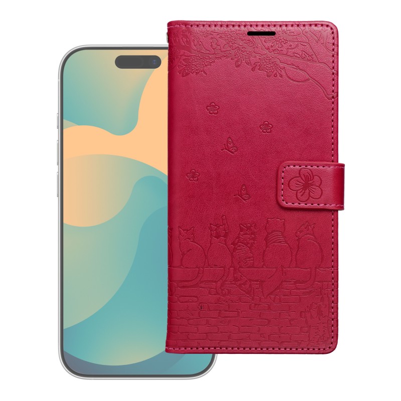 Θήκη Mezzo Flip Book Case Samsung Galaxy A26 5G SM-A266E / A17 4G SM-A176F / A17 5G SM-A176B Cats Red