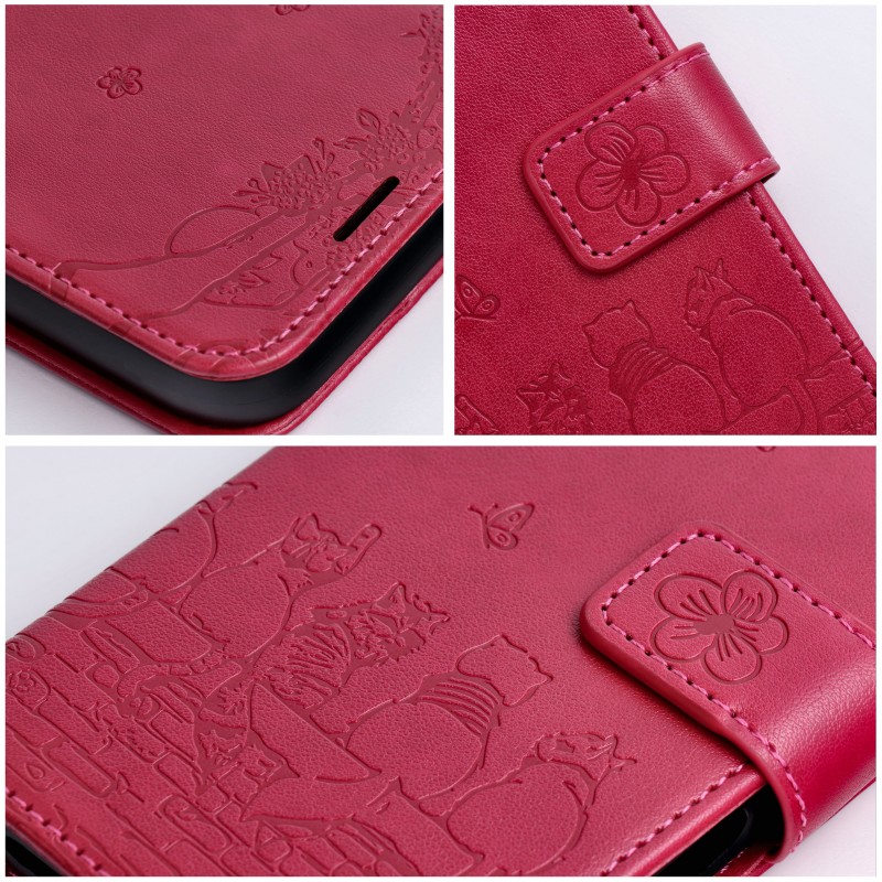 Θήκη Mezzo Flip Book Case Samsung Galaxy A26 5G SM-A266E / A17 4G SM-A176F / A17 5G SM-A176B Cats Red
